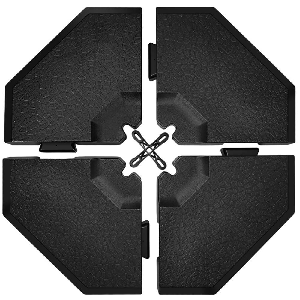 Alt View 4. Kadyn - Outdoor Umbrella Base 4 Pieces Patio Cantilever Offset Umbrella Weights Base Plate Set Black - Black.