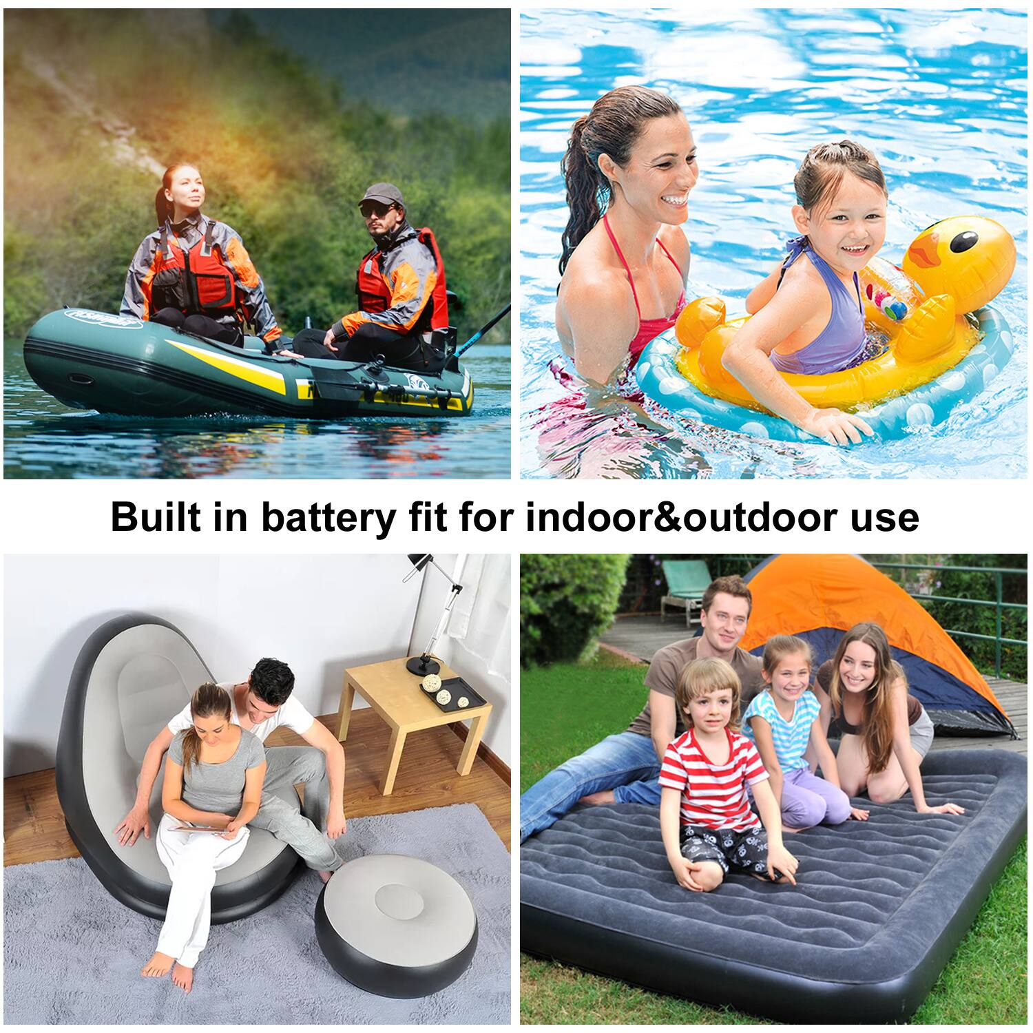 Built in battery fit for indoor & outdoor use