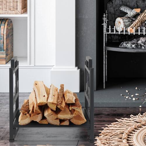 Alt View 5. Winado - 18in Firewood Log Rack - Steel Fireplace Storage Holder for Indoor/Outdoor Garden - Black.