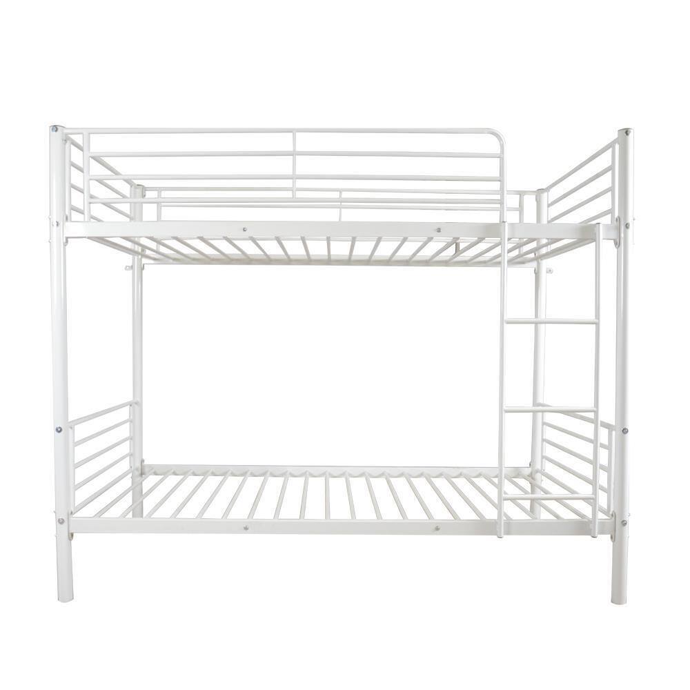 Alt View 4. Winado - 78" Modern Metal Bunk Bed Heavy Duty Twin Over Twin Size Bed Frame with Ladder for Kids Adult Children Bedroom Dorm - White.