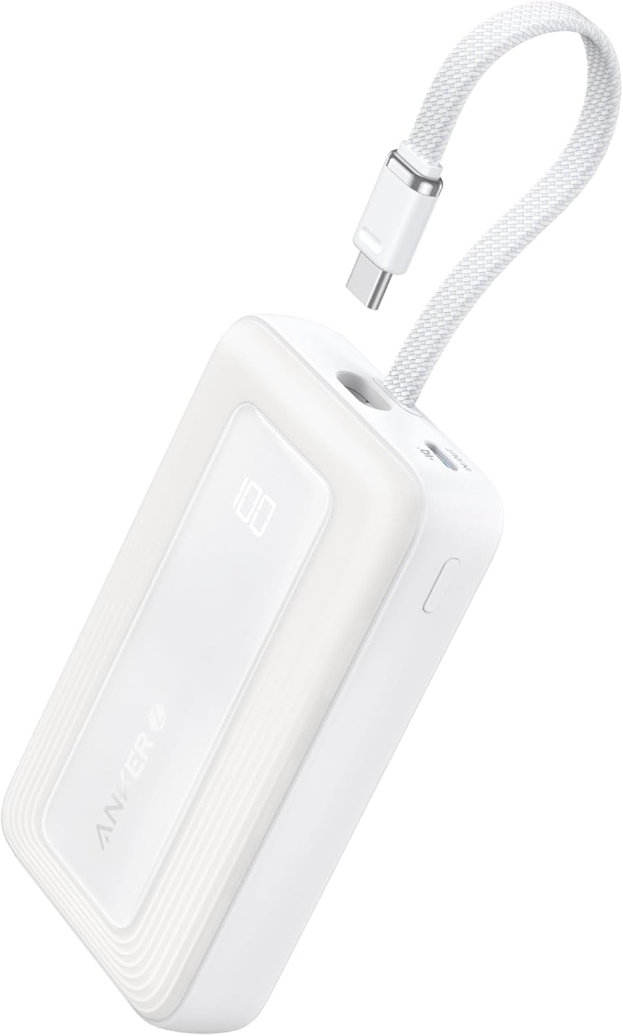 Anker - Zolo Portable charger (10K, 35W, Built-In Dual USB-C Cables) - White