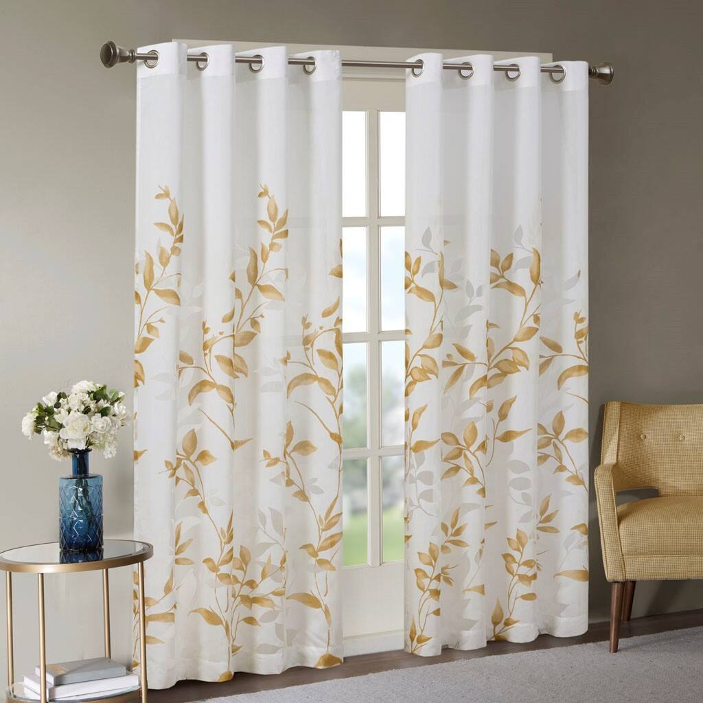 Alt View 5. BreeBe - Burnout Printed Curtain Panel - Multicolor.