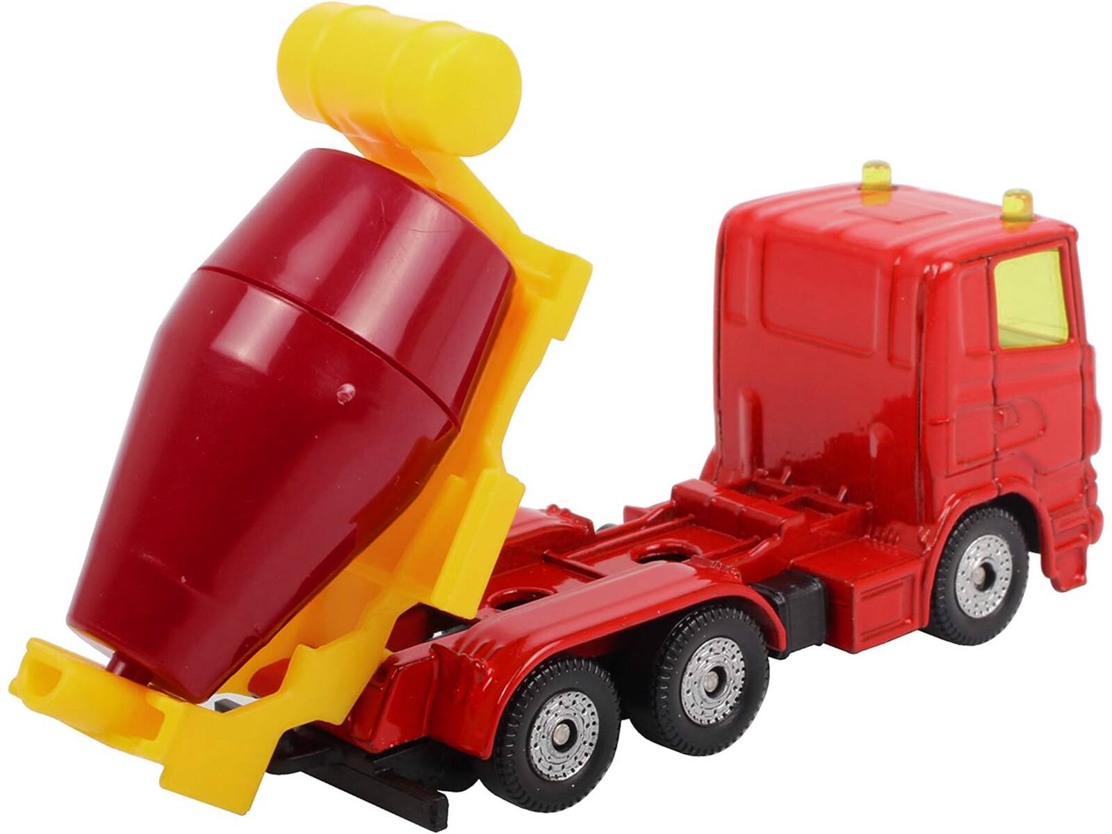 Alt View 2. SIKU - Cement Mixer Red and Yellow Diecast Model by Siku.