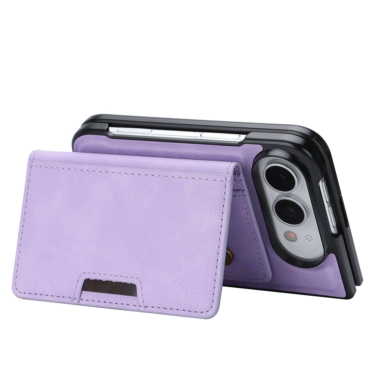 Alt View 9. UUCOVER - Magnetic Detachable Wallet Case For Apple iPhone Duo with Card Slots, Kickstand, Compatible with MagSafe Slim Back Cover - Purple.