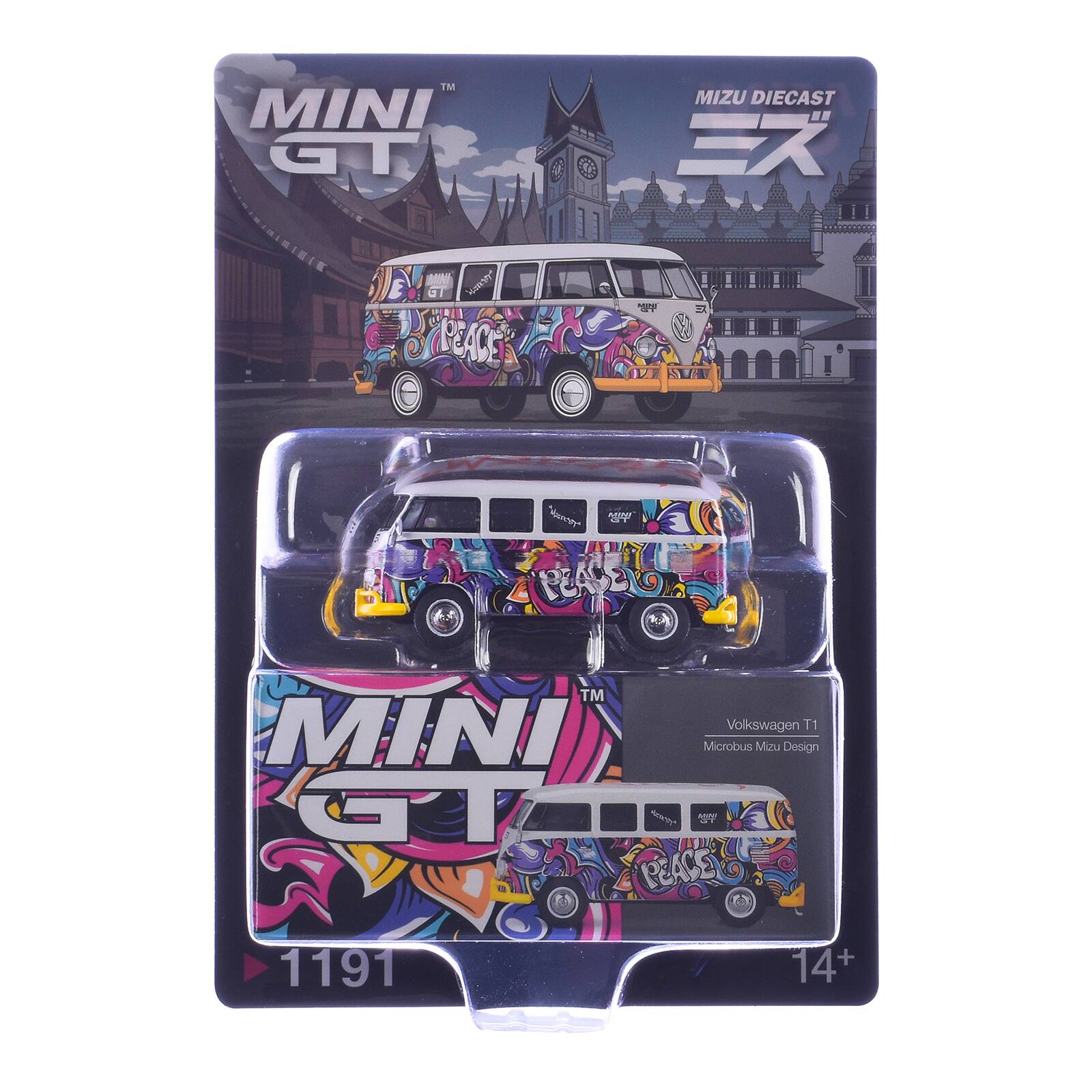 MINI GT 4111 1 ARTICK STRACK  
MIZU DIECAST "EX EX STAT  
MINI GT PLADO M  
TM Volkswagen T1 MINI Microbus Mizu Design GT MINI PEACE 1191 14+
