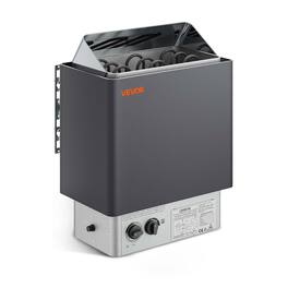 VEVOR - Sauna Heater, 4.5KW 220V Electric Sauna Stove, Steam Bath Sauna Heater with Built-In Controls, 3h Timer and Adjustable - Grey;Silver