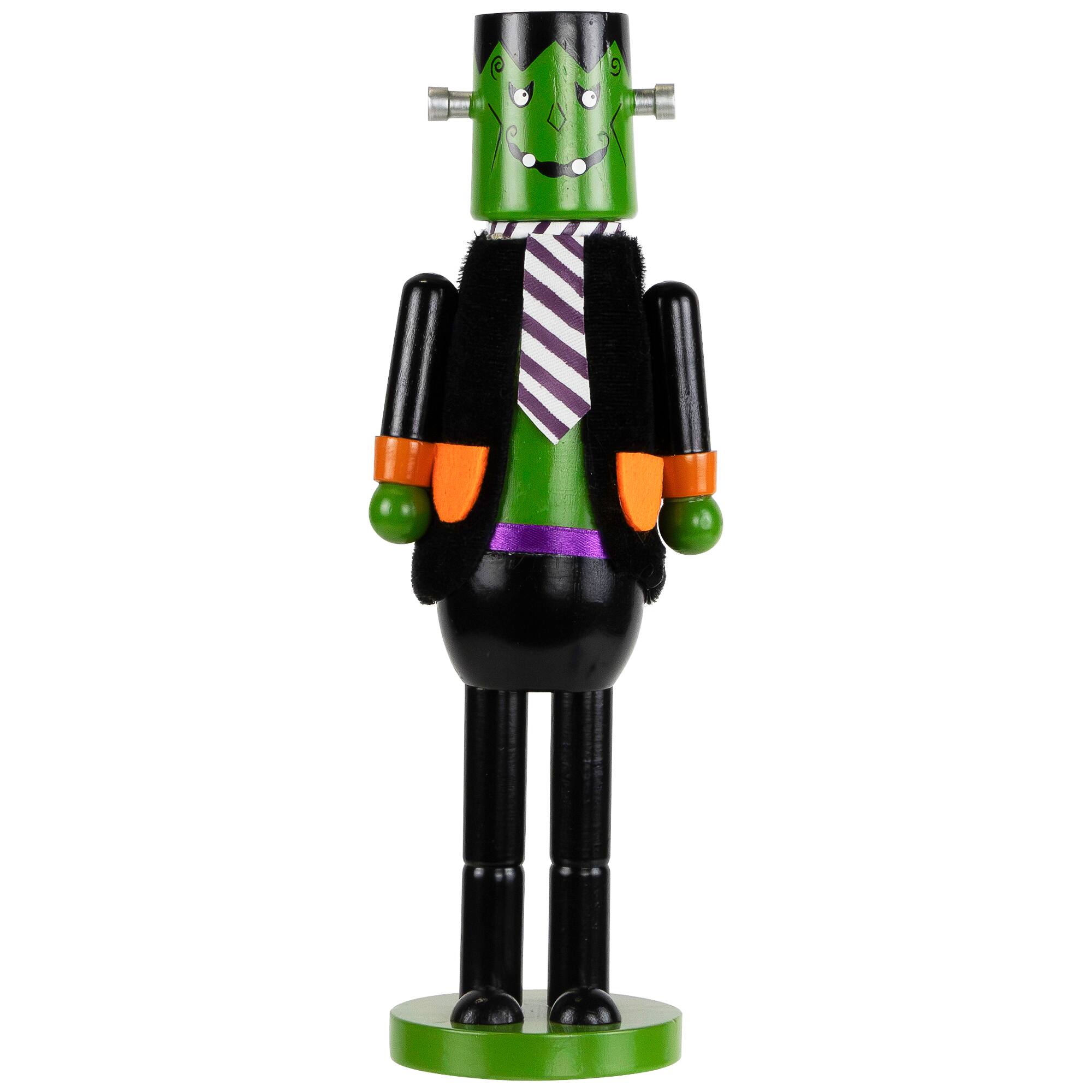 Alt View 1. Northlight - Frankenstein's Monster Halloween Nutcracker - 10.5" - Green and Black - Black.
