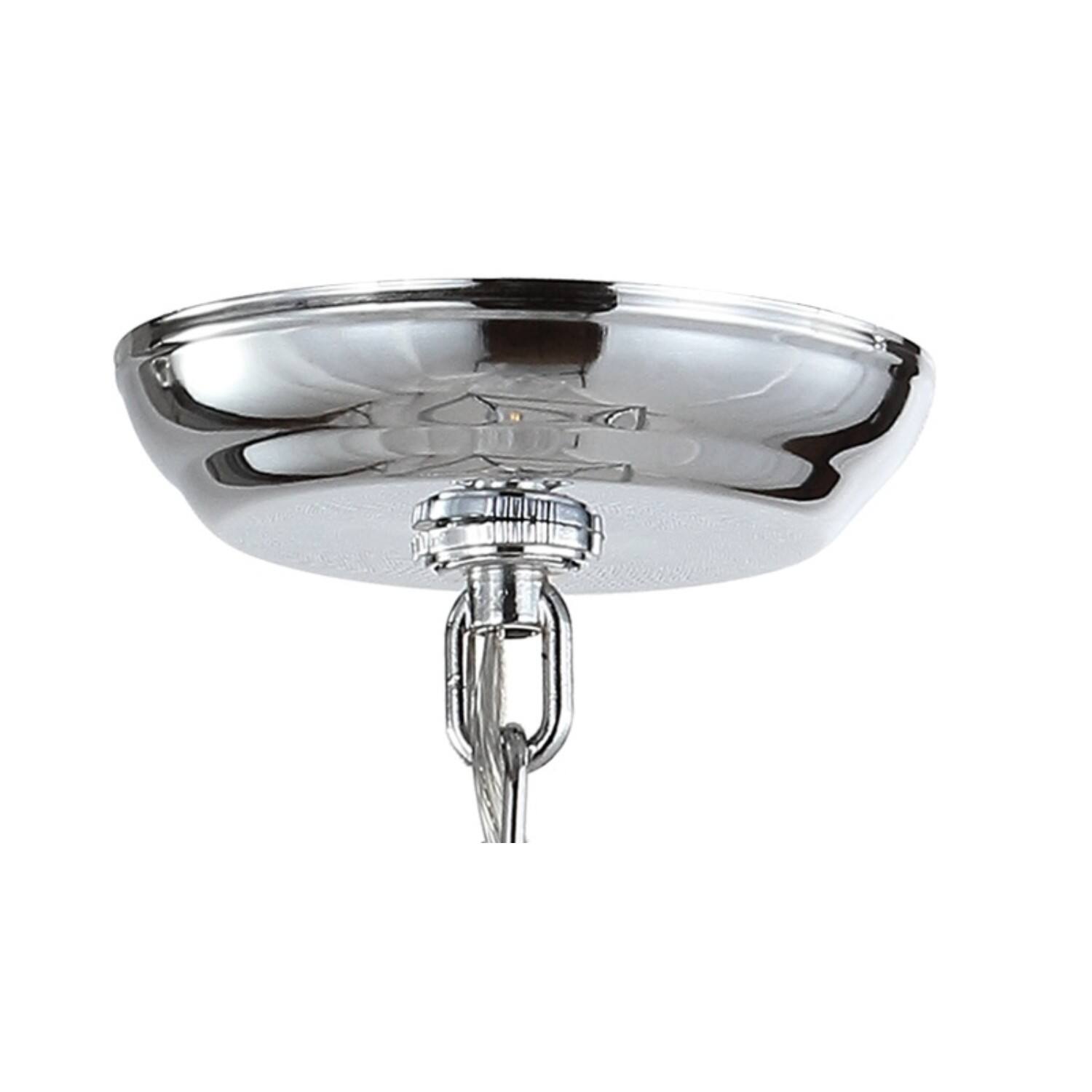 Alt View 5. Jonathan Y - Pagoda 20" 8-Light Classic Traditional Metal Cage Lantern LED Pendant, Chrome - Chrome.