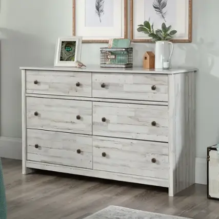 Sauder - River Ranch Night Stand Dresser - White Plank