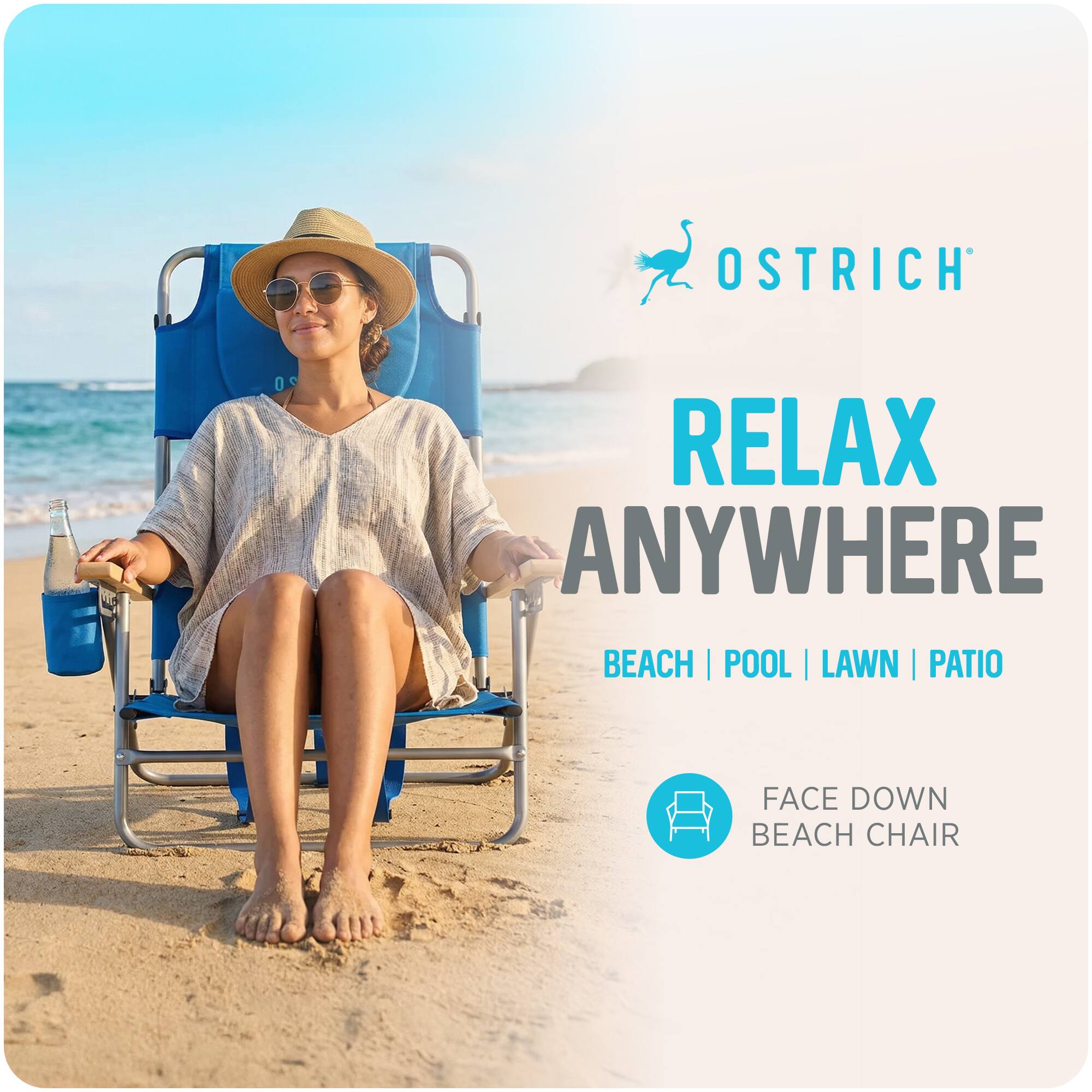 OSTRICH RELAX ANYWHERE BEACH | POOL | LAWN | PATIO FACE DOWN BEACH CHAIR