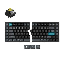 Keychron - Q11 Ultra 8K 75% Split Wireless RGB Keyboard with Silk POM Banana Switch, Knob and ZMK and Built-in AI Launcher - Carbon Black