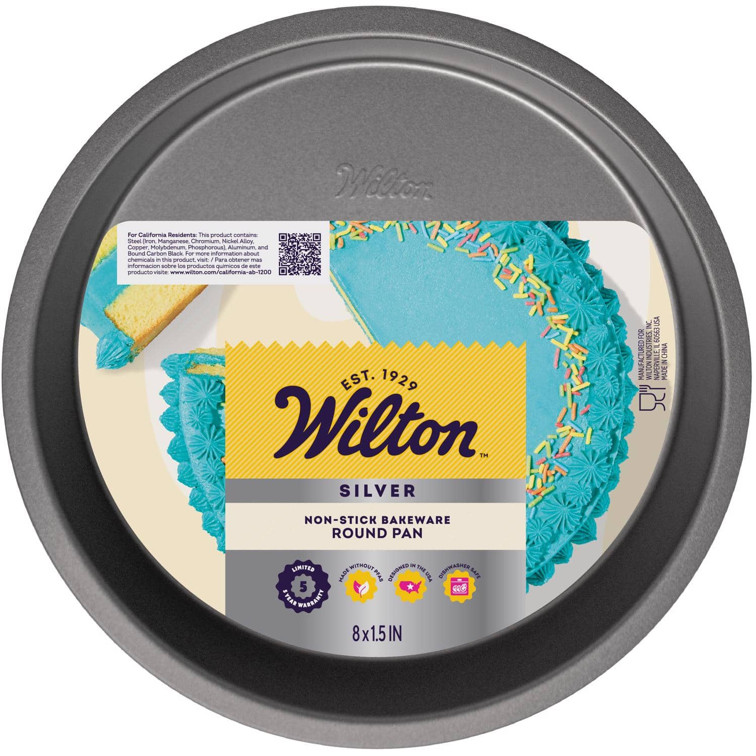 Wilton - Silver 2 in. L 8 in. Round Cake Pan Black 1 pc