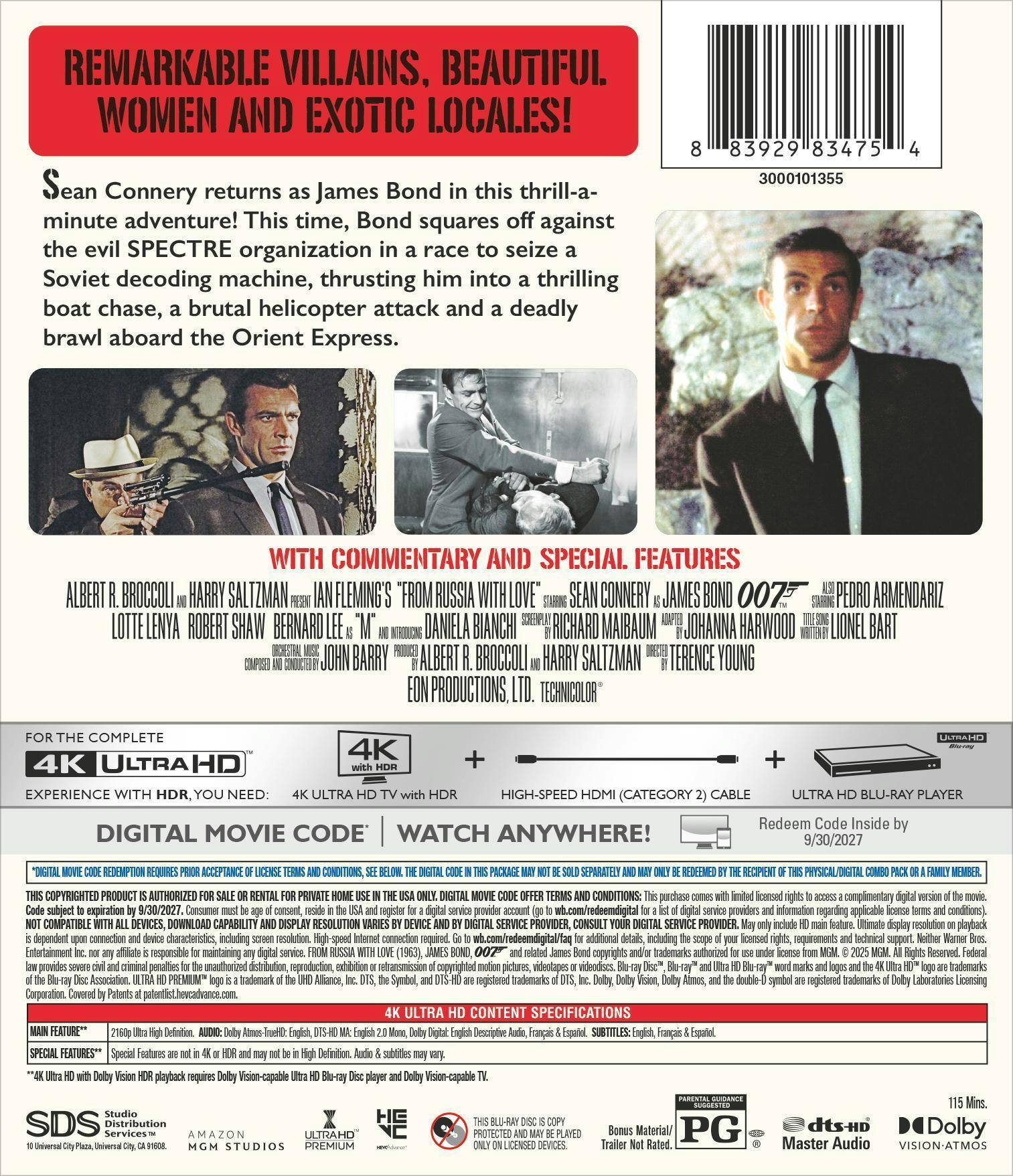 Back. From Russia With Love (4K Ultra HD + Digital) [UHD].