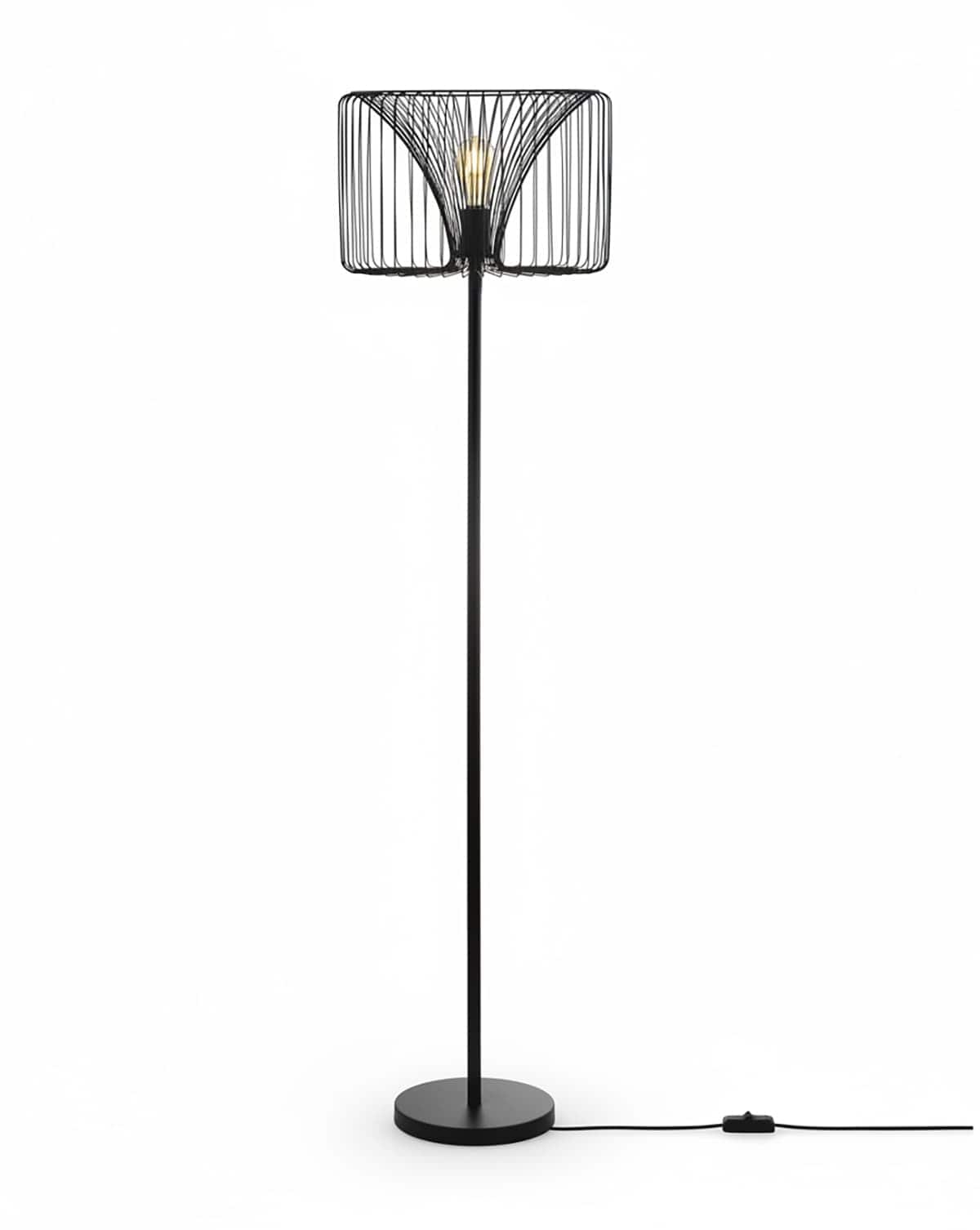 FINEAK - Gridley 61" Black Metal LED Floor Lamp - Contemporary/Transitional/Modern/Industrial Style | Versatile Lighting - Balck