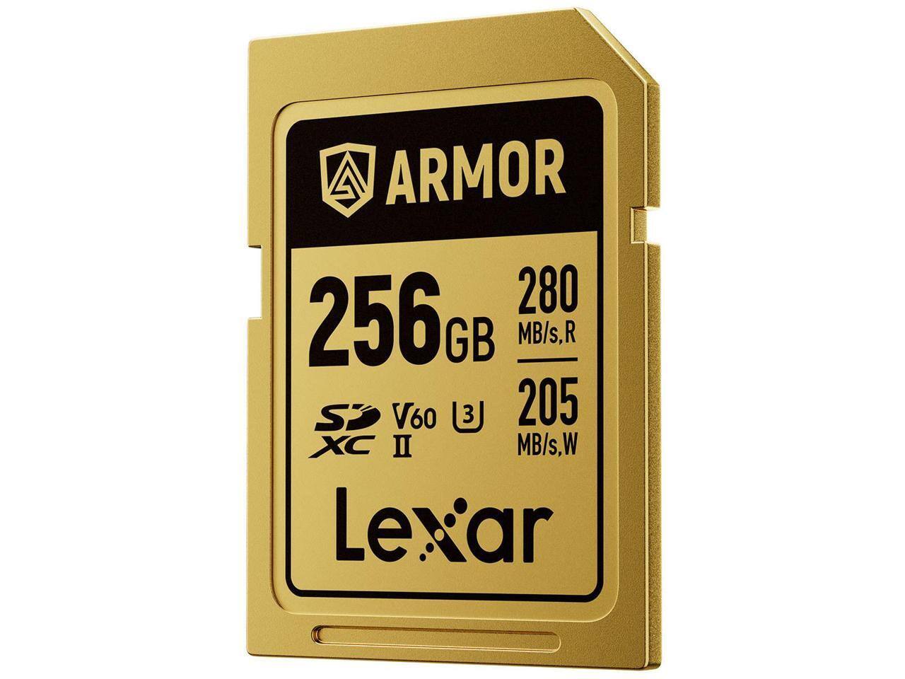 ARMOR 256 GB 280 MB/s R, V60 3, 205 MB/s W, SDXC II, Lexar