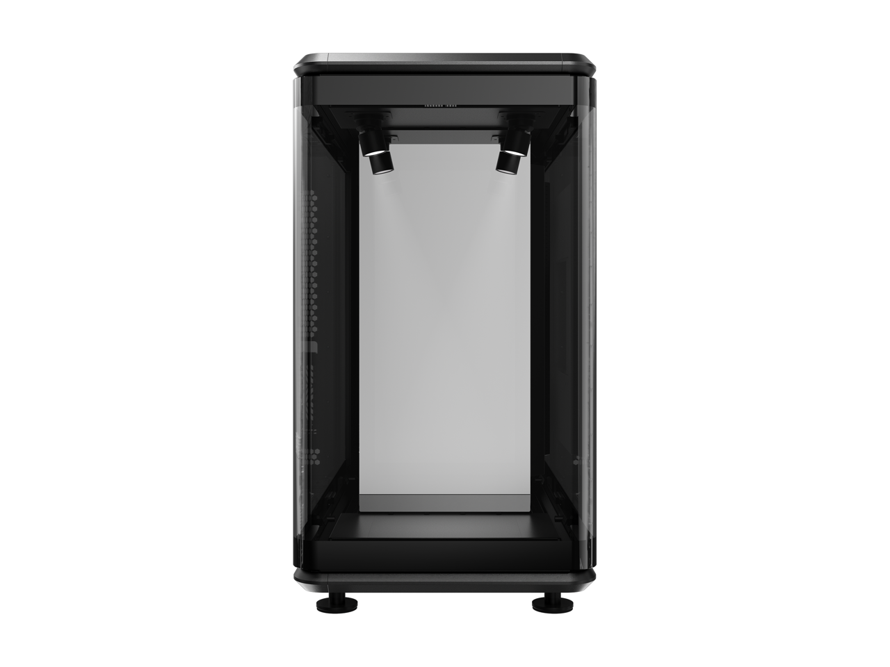 Alt View 5. Cooler Master - Cooler Master MasterFrame 360 Panorama ATX Case, 3-Side Glass, 430mm GPU, 360mm Radiator, PCIe 5.0, USB4-C - Black.