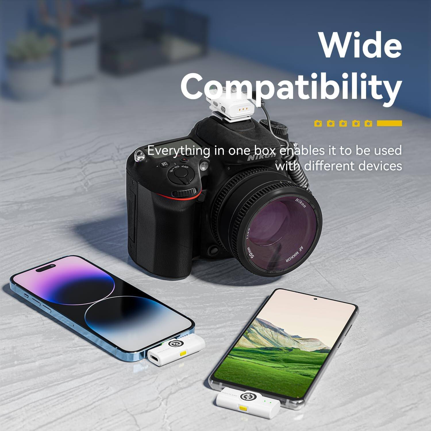 Wide Compatibility  
Everything in one box enables it to be used with different devices