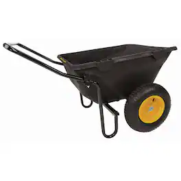 Polar Trailer - 7 Cubic Foot Heavy Duty Utility Yard Garden Wheelbarrow Cub Cart - Black