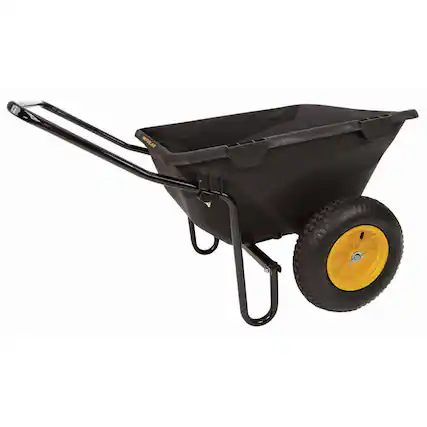 Front. Polar Trailer - Polar Trailer 7 Cubic Foot Heavy Duty Utility Yard Garden Wheelbarrow Cub Cart - Black.