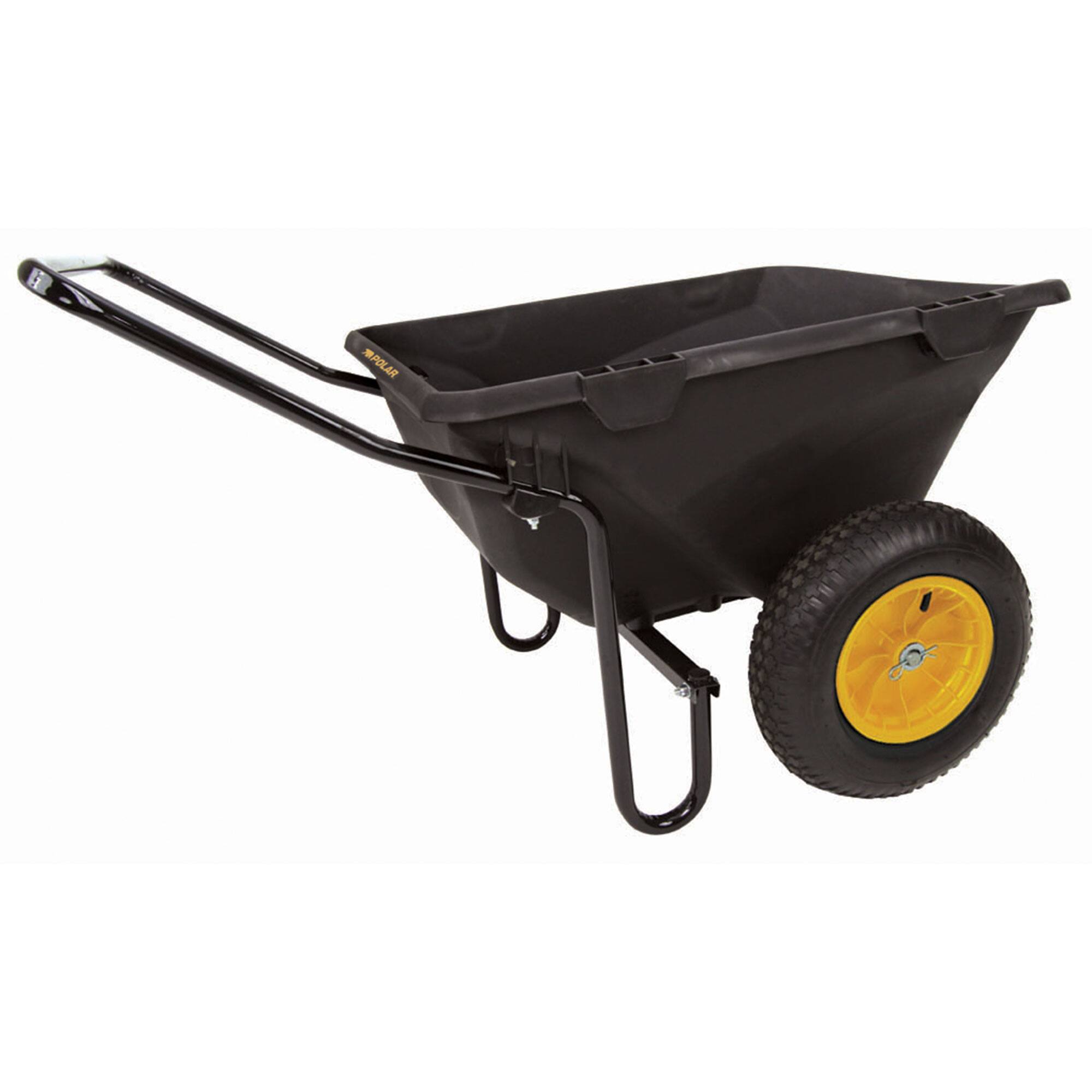 Front. Polar Trailer - Polar Trailer 7 Cubic Foot Heavy Duty Utility Yard Garden Wheelbarrow Cub Cart - Black.