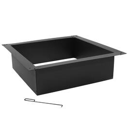 Sunnydaze - 30 in Heavy-Duty Steel Above/In-Ground Square Fire Pit Rim Liner - Black