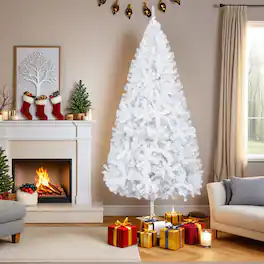 Resenkos - 8ft Flocking Christmas Tree - White