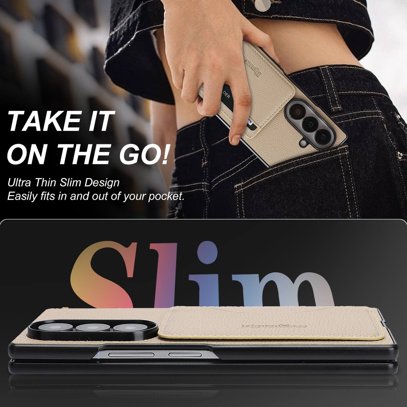 TAKE IT ON THE GO!  
Ultra Thin Slim Design  
Easily fits in and out of your pocket.