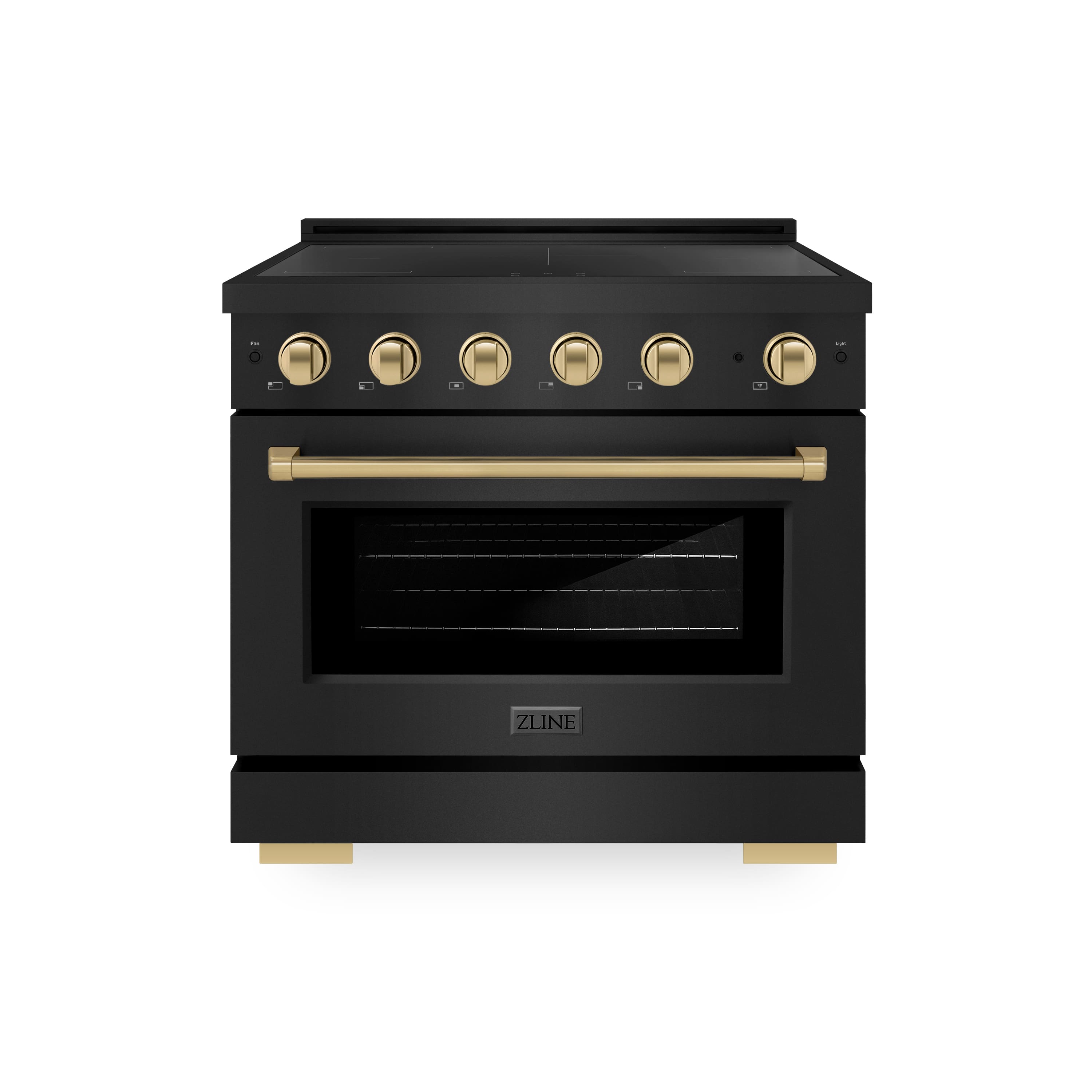 ZLINE - Autograph 36 in. 5.2 cu. ft. Paramount Freestanding Induction Range with 5 Burners in Black Steel with Bronze Accents - Black Stainless Steel price history on PriceWatchPro