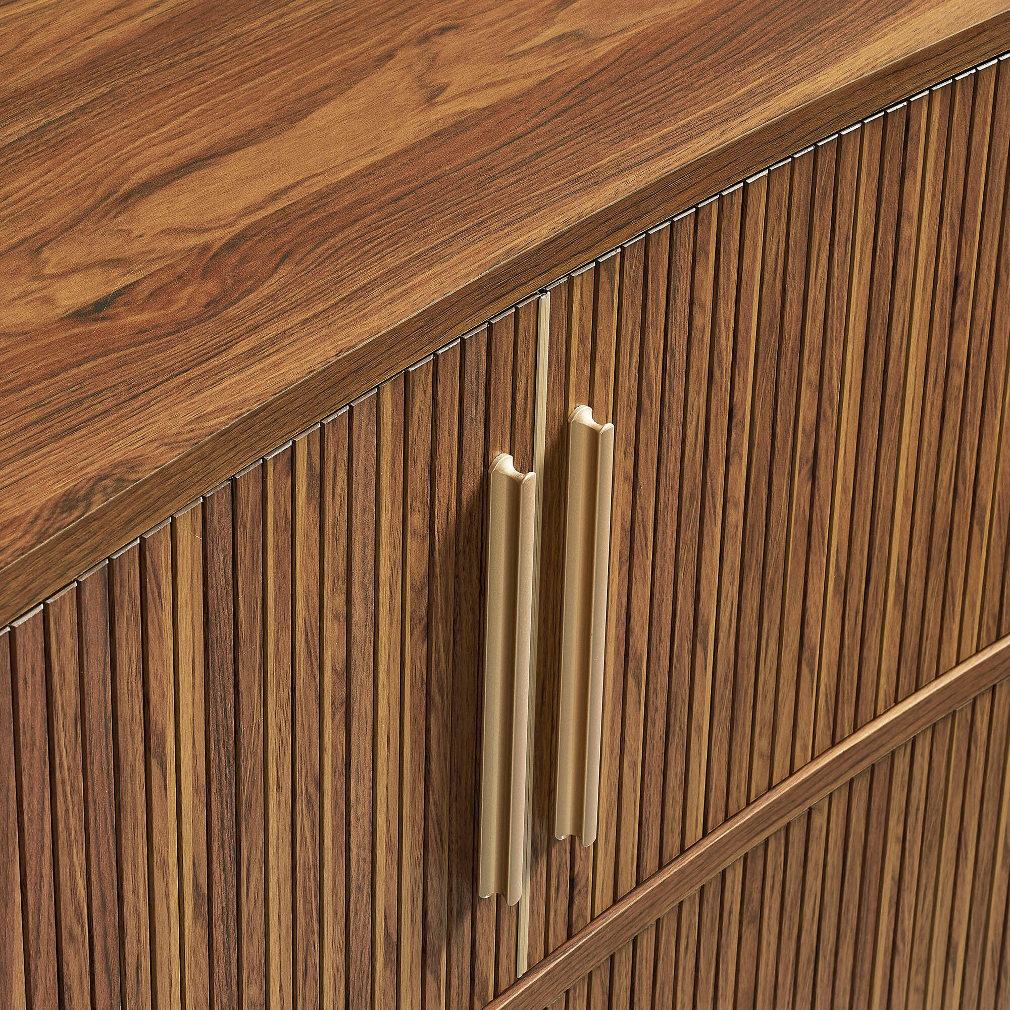 Alt View 6. Modway - Radcliffe 63" Curved Fluted Sideboard Buffet Cabinet by Modway - Walnut.