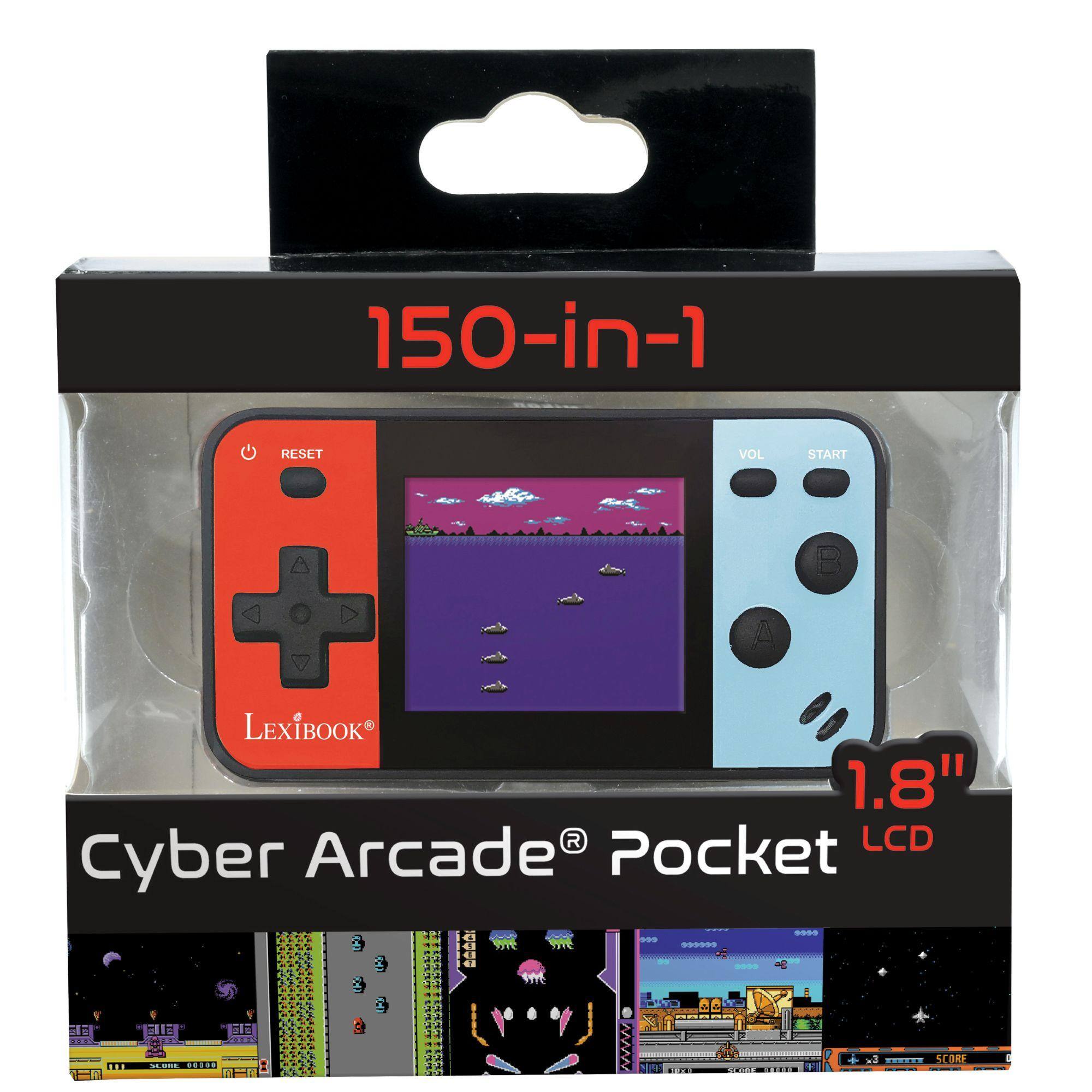 150-in-1  
RESET  
VOL  
START  
LEXIBOOK 1.8" Pocket LCD Cyber Arcade  
599 sore  
BBB2 30 -  
TO  
x3  
SCORE