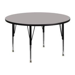 Flash Furniture - Wren 48'' Round Grey HP Laminate Activity Table - Height Adjustable Short Legs - Gray