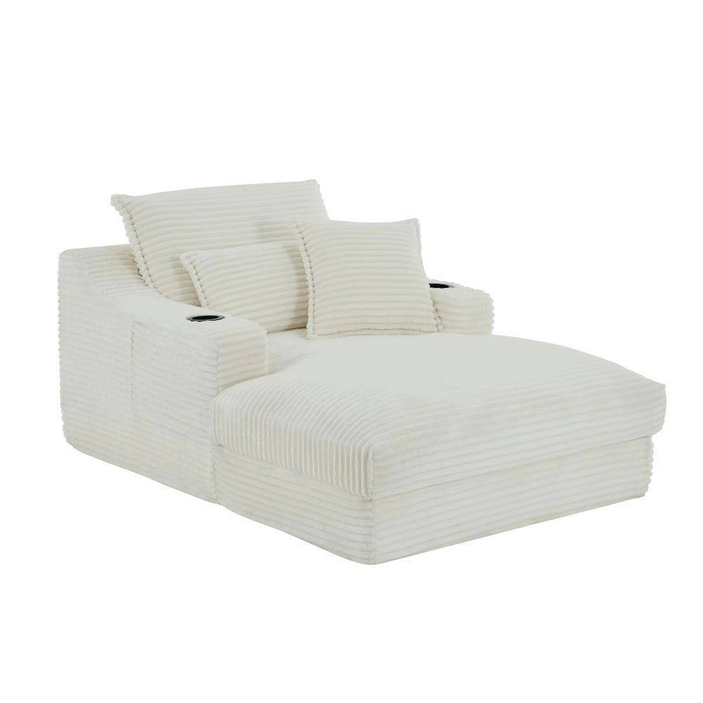 Alt View 6. Kadyn - 47.24 inch modern comfortable cushioned compression sofa with unique cushion design, Lounge chair, WHITE - White.