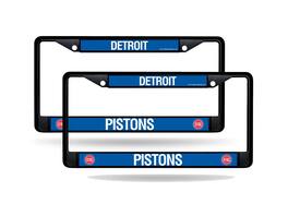 Rico Industries - Detroit NBA Pistons Black Metal (Set of 2) License Plate Frames - Multi