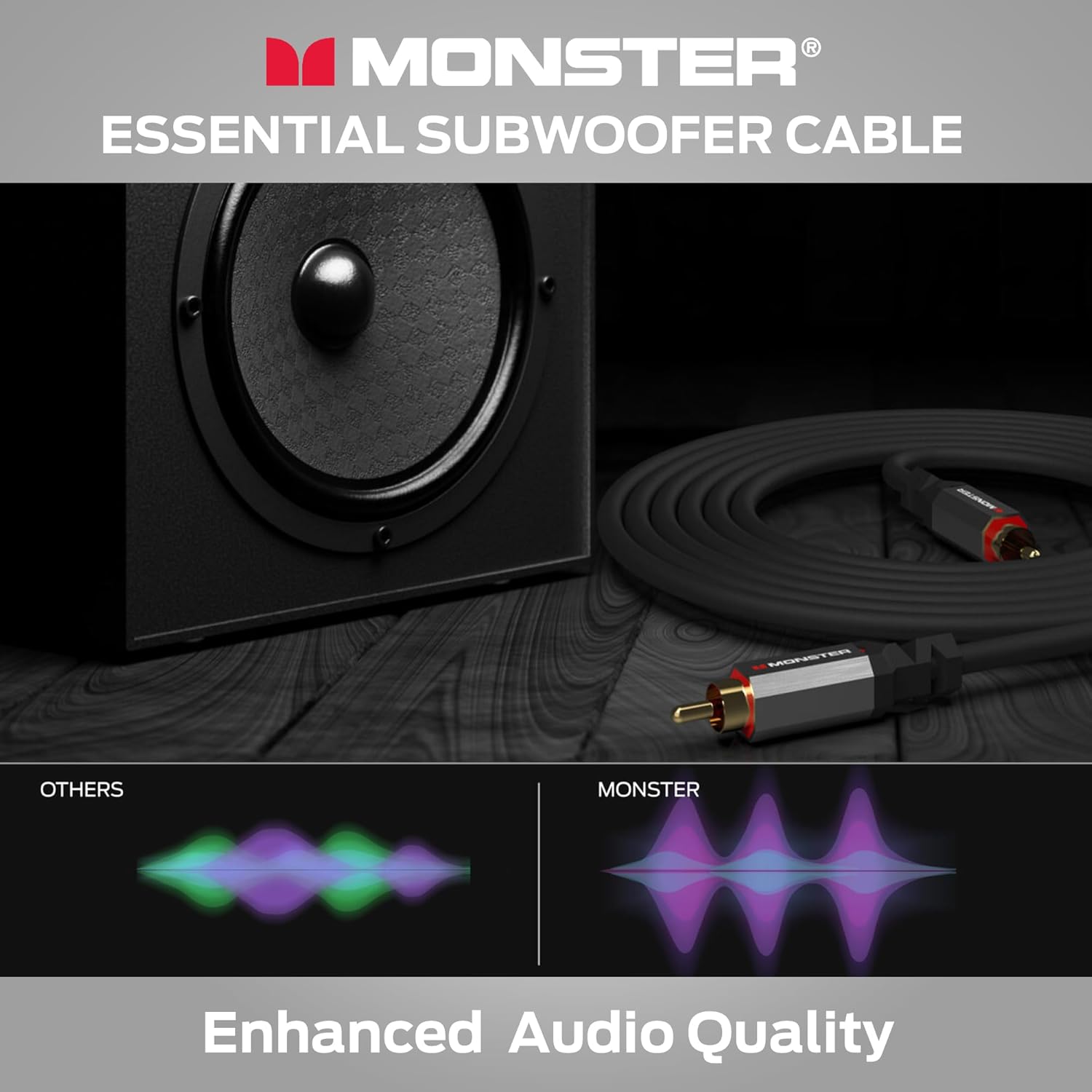 MONSTER ESSENTIAL SUBWOOFER CABLE, OTHERS, MONSTER, Enhanced Audio Quality