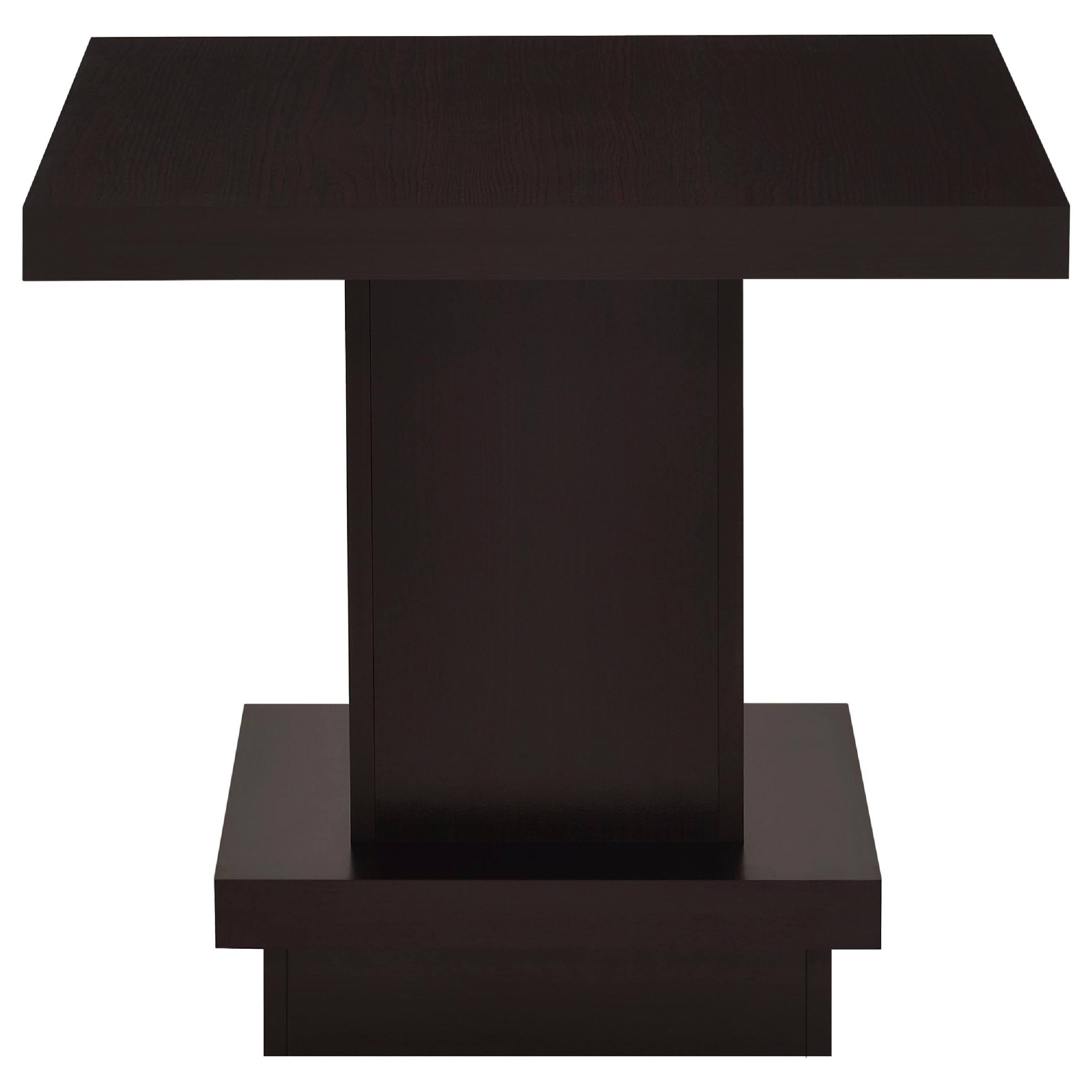 Alt View 3. Manhattan Lane - Reese 2Pc Square Coffee and End Table Set, Tiered Design, Wood - Cappuccino Brown.