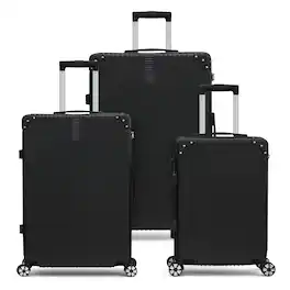 Oumilen - ABS Travel Luggage Set: 20", 24", 28" TSA Lock Suitcases for Secure Journey - Black