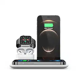 Cluzine - 15W 4-in-1 Wireless Charging Dock for iPhone, iWatch & AirPods