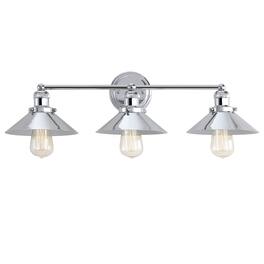 Jonathan Y - July 26.5" 3-light Industrial Farmhouse Metal Vanity Light - Chrome