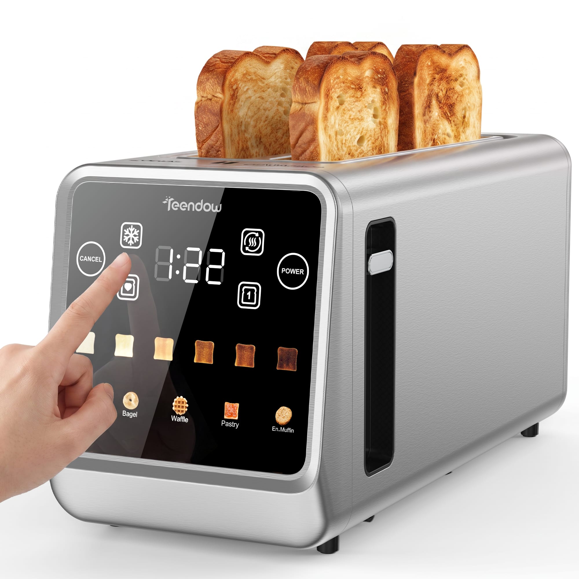 feendow  
CANCEL  
POWER  
1  
Bagel  
Waffle  
Pastry  
En.Muffin
