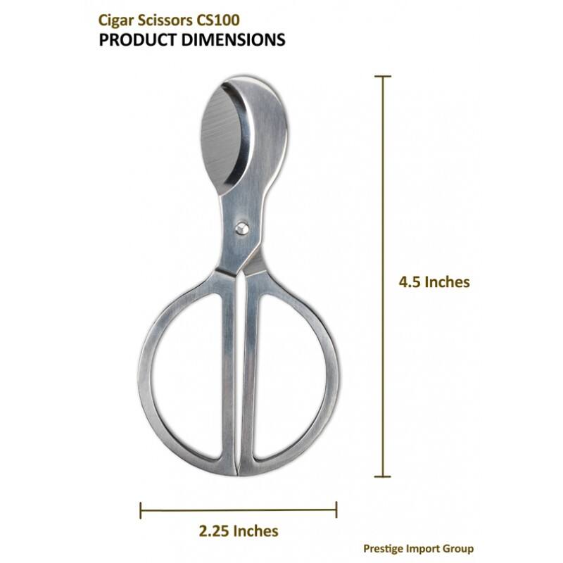 Cigar Scissors CS100  
PRODUCT DIMENSIONS  
4.5 Inches  
2.25 Inches  
Prestige Import Group