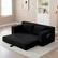 Front. Meqiodas - 2 in 1 Convertible Folding Couch Bed, Cloud Loveseat Sofa, Corduroy Floor Lounge Sofa for Bedroom Living Room - Black.