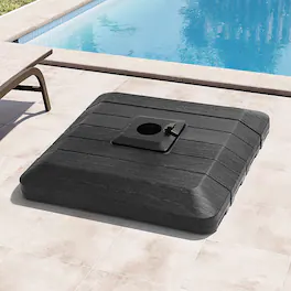 Crestlive Products - 350 lbs Sand/Water Filled HDPE Plastic Patio Umbrella Base - Black