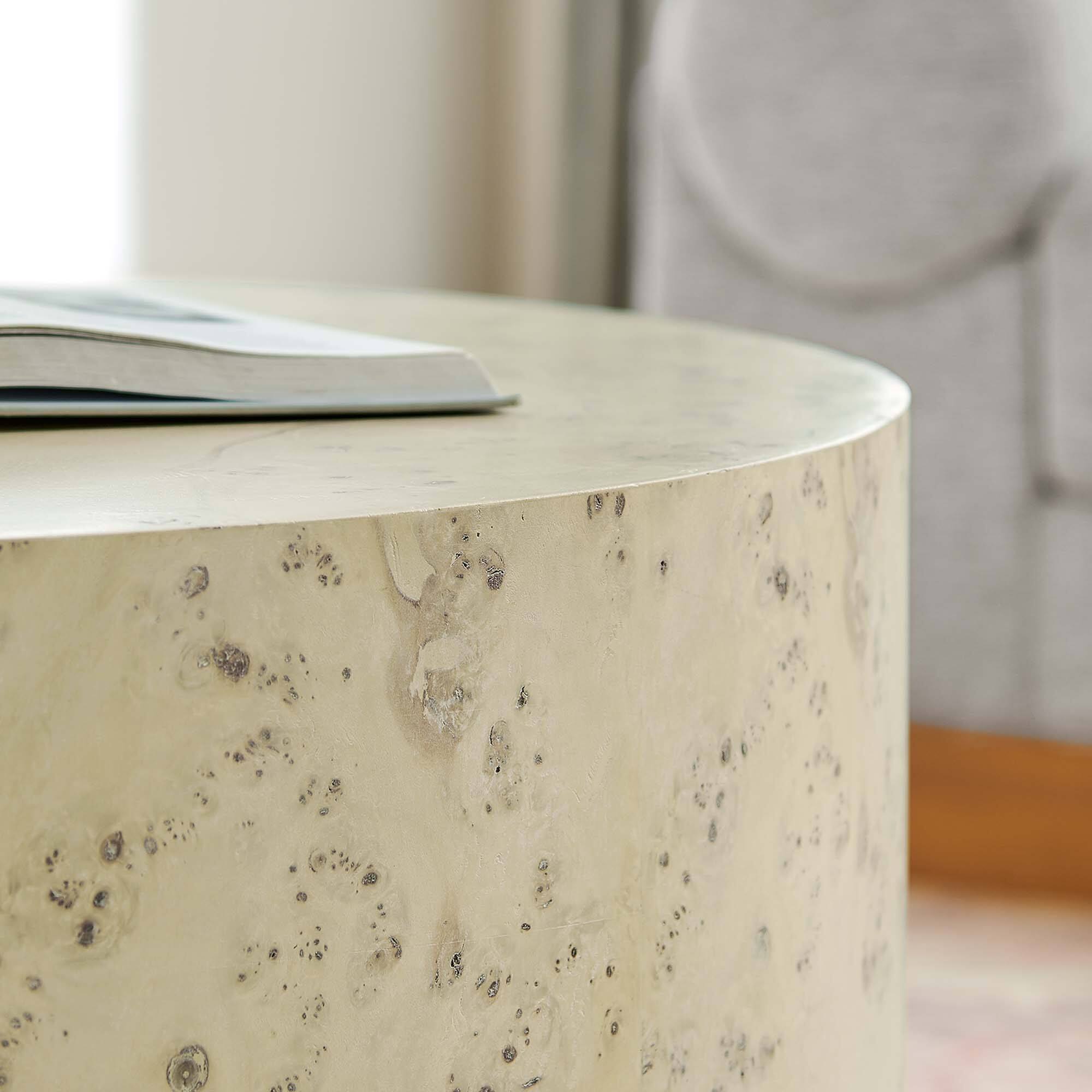 Alt View 2. Modway - Cosmos 35" Round Burl Wood Coffee Table by Modway - Bleached Burl.