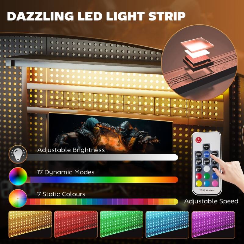 DAZZLING LED LIGHT STRIP

- Adjustable Brightness
- 17 Dynamic Modes
- 7 Static Colours
- RF Wireless
- Adjustable Speed
