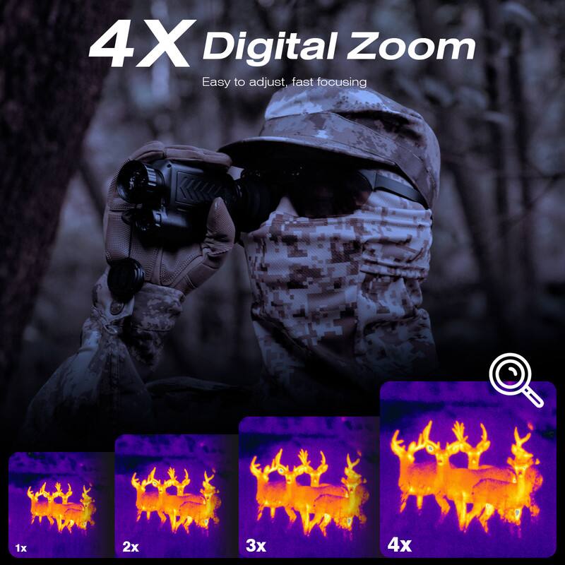 4X Digital Zoom  
Easy to adjust, fast focusing  
1x 2x 3x 4x