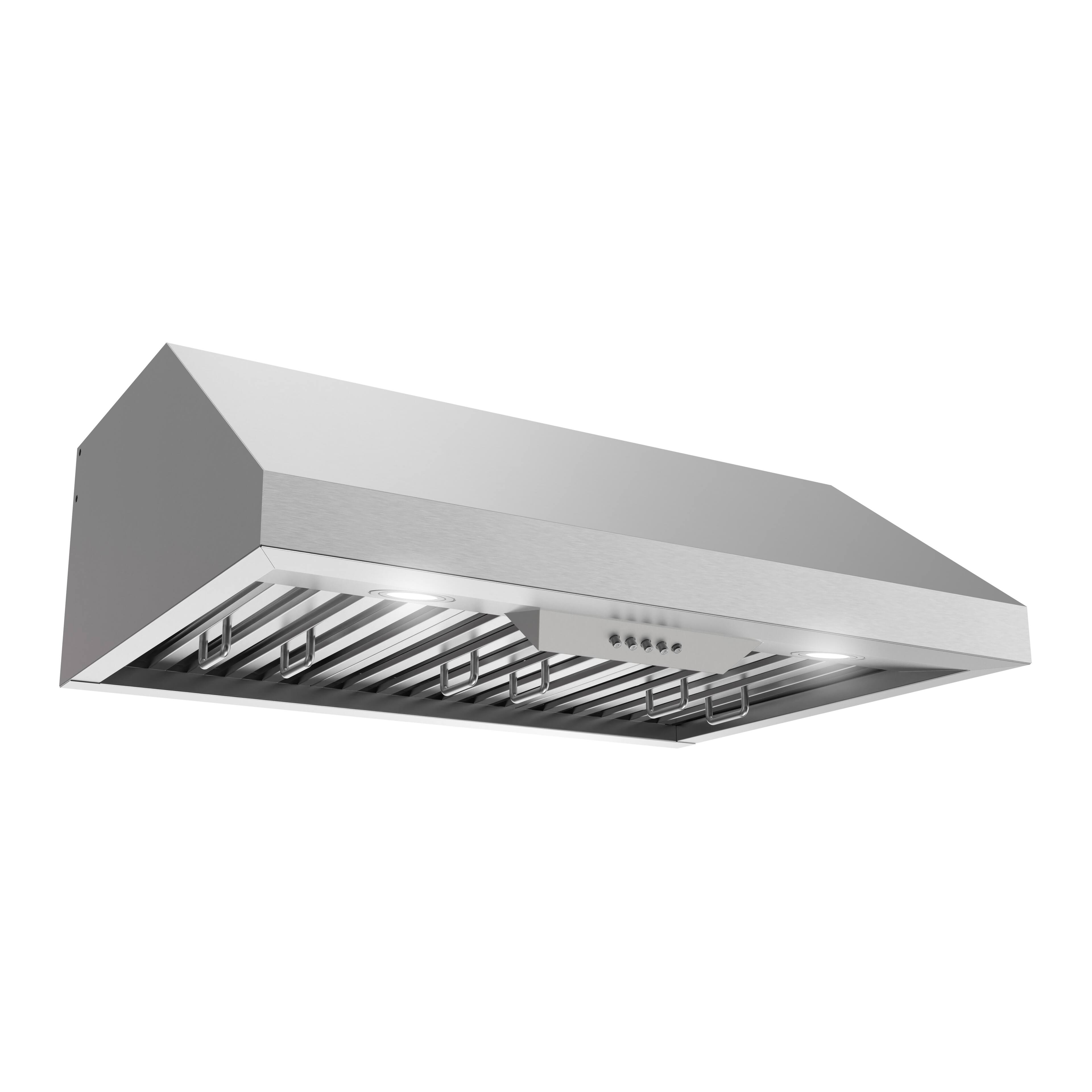Alt View 1. Streamline - 30 in. Anfo Convertible Undermount 406 CFM Range Hood, Baffle Filters, Push Button Control, LED Lights - Brushed Stainless Steel.