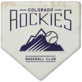 Open Road Brands - Colorado Rockies 12" x 12" World Series Home Plate Metal Sign - Multicolor