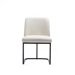 Manhattan Comfort - Serena Modern Metal Vegan Leather Dining Chair - Ivory