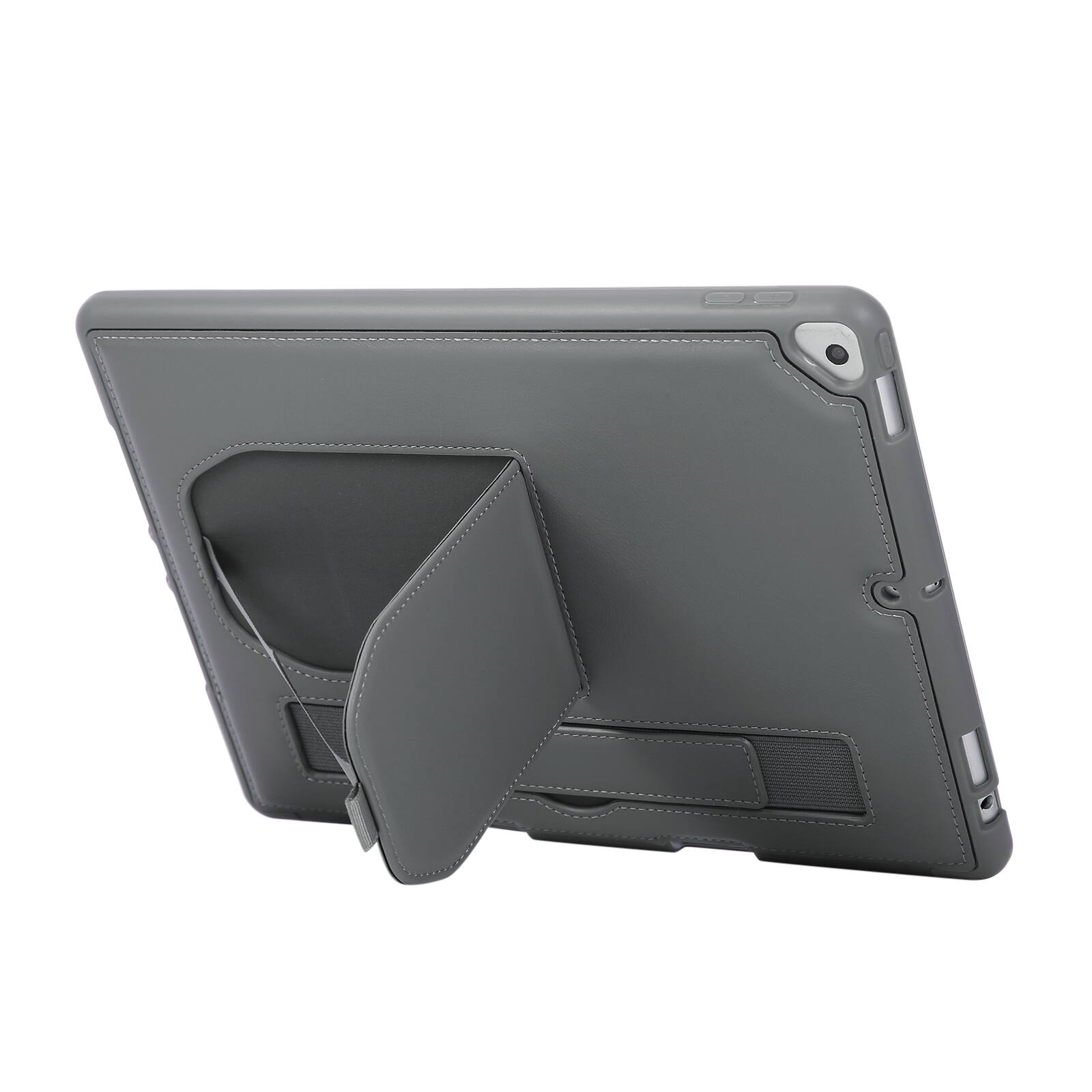 Alt View 1. UUCOVER - Case for iPad 9th 8th 7th Gen 10.2-inch (2021/2020/2019) Shockproof PU Leather Hand Strap Kickstand Pencil Holder Cover - Gray.