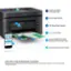 1. 6 EPSON 1. 10 ISO ppm Black, 5 ISO ppm Color*
2. Auto 2-Sided Printing
3. 100-Sheet Paper Capacity
4. 1.44" Color Display
5. Tablet/Smartphone Printing*
6. Plus Epson Smart Panel App
7. 30-Sheet Auto Document Feeder
8. Mobile device not included
9. Requires Epson Smart Panel app download and a compatible smart device.
10. Data usage fees may apply.
11. For more information, please visit Epson.com/support.